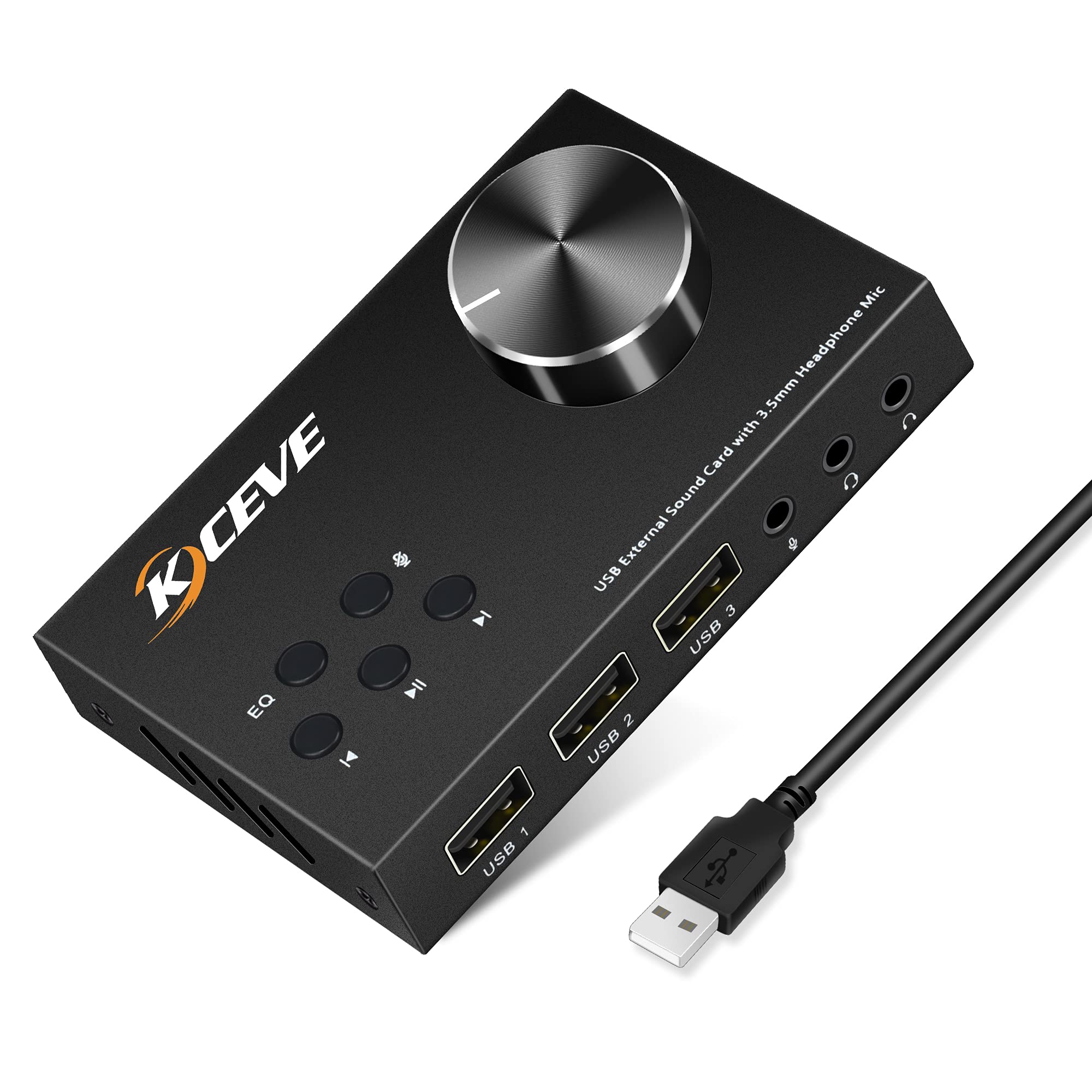 Usb Sound Card External - بطاقة صوت خارجية مع تحكم في
