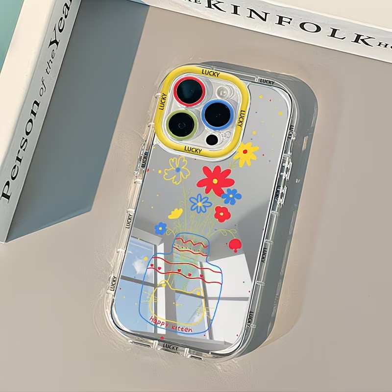 Apple Iphone 15 Pro Max - غطاء هاتف ناعم بتصميم مرآة على