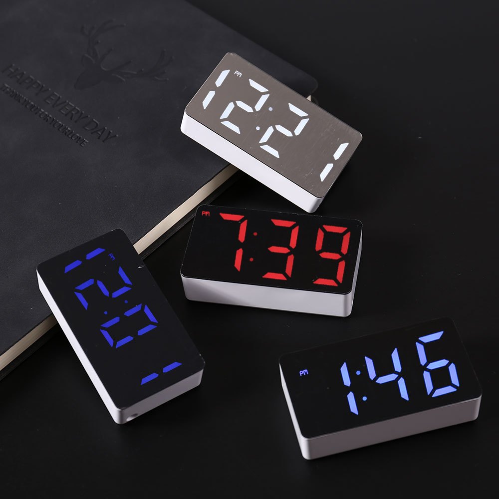 Electronic Gadgets For Home - LED ساعة إلكترونية مرآة ساعة تنبيه
