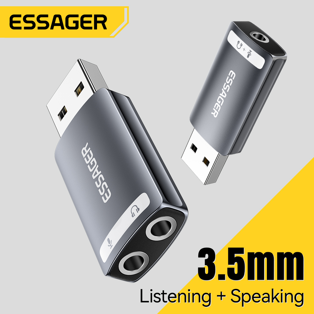 Essager USB كارت الصوت الخارجي - مراجعة Usb Sound Card External وسعره
