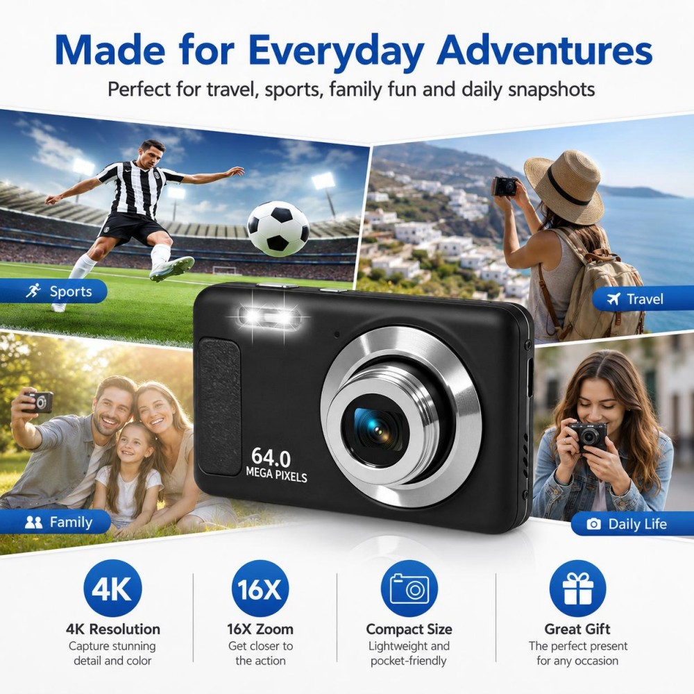 كاميرا رقمية محمولة بدقة 4K فا - مراجعة Electronic Gadgets For Home وسعره