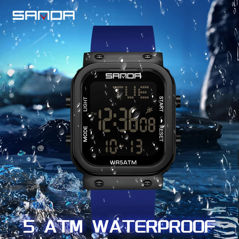 ساعة SANDA الرقمية للرجال، ساع - مراجعة Electronics Gadgets For Men وسعره