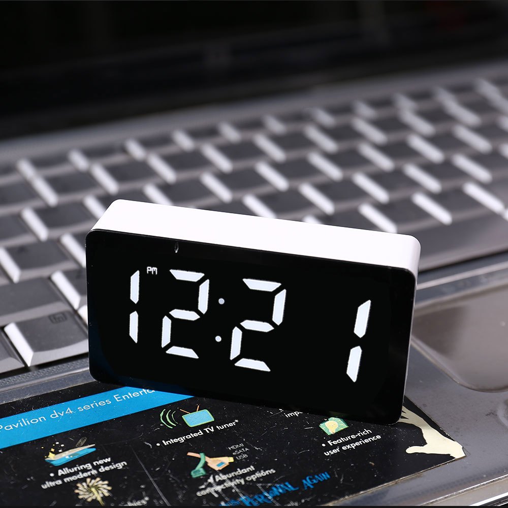 LED ساعة إلكترونية مرآة ساعة ت - مراجعة Electronic Gadgets For Home وسعره