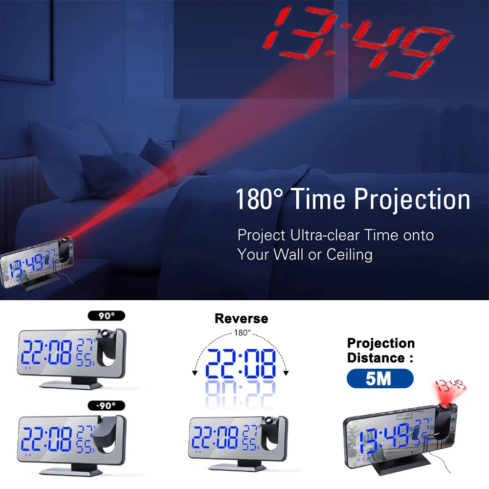 LED الإسقاط الرقمي المنبه USB  - مراجعة Modern Electronics Gadgets وسعره