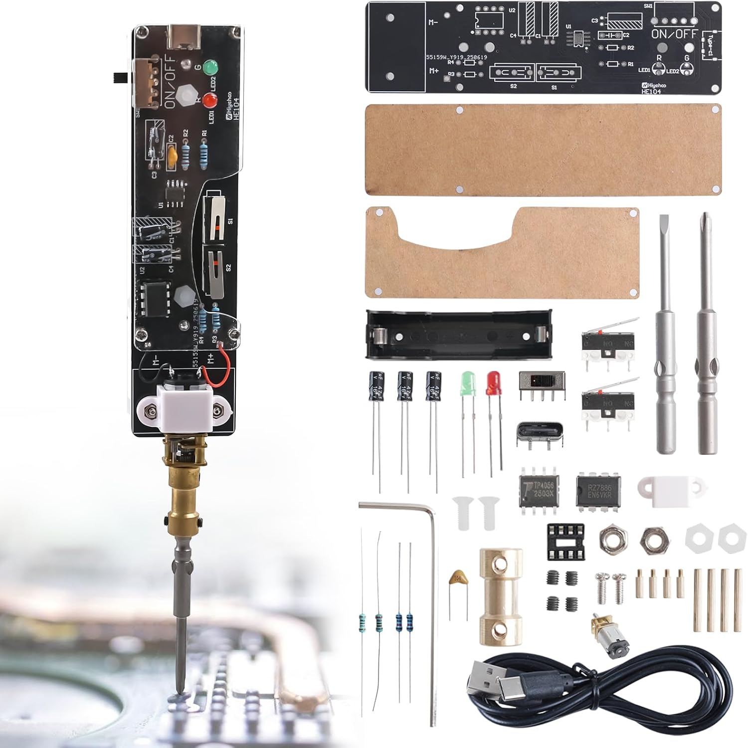 طقم مشروع لحام مفك كهربائي قاب - مراجعة Electronics Repair Gadgets وسعره