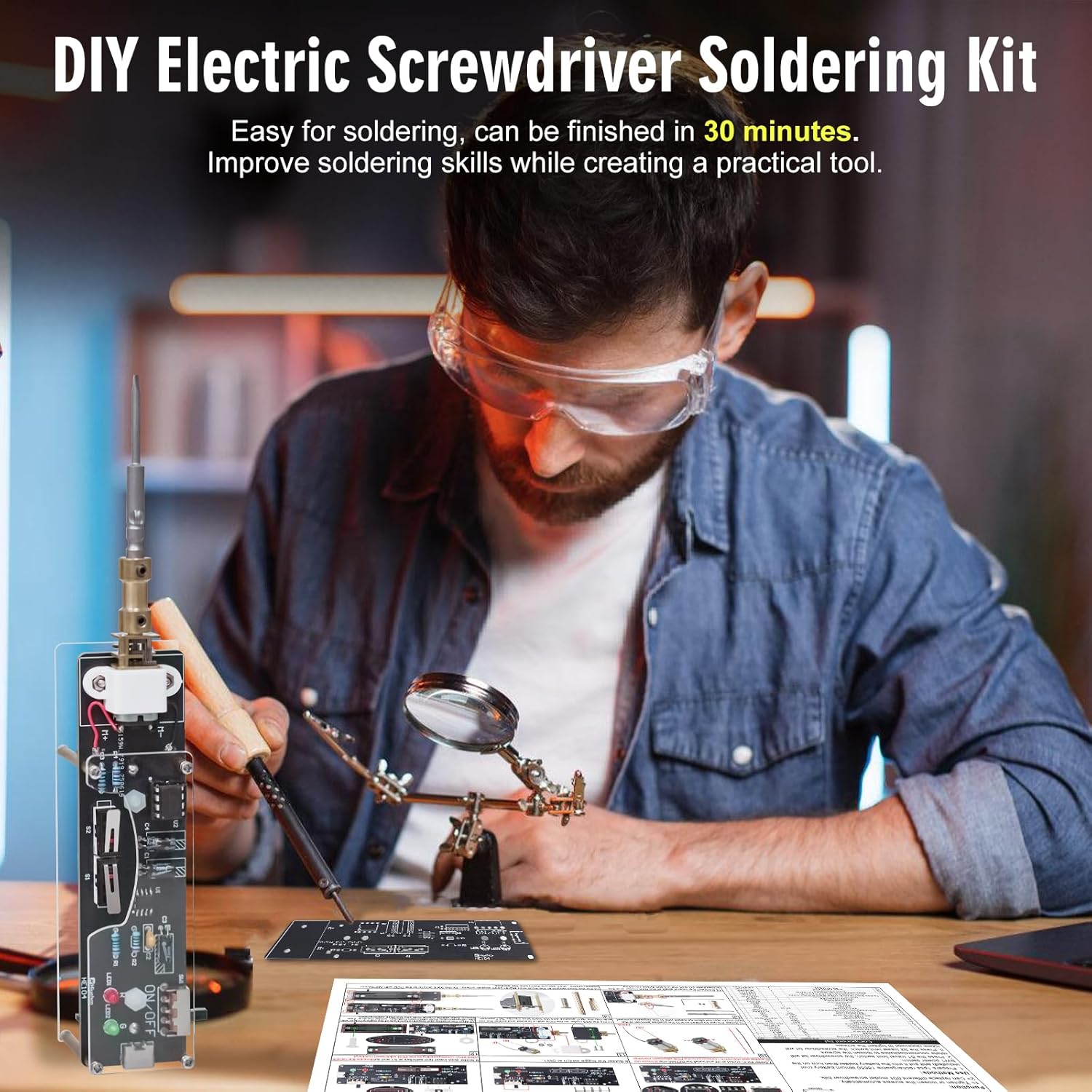 طقم مشروع لحام مفك كهربائي قاب - مراجعة Electronics Repair Gadgets وسعره